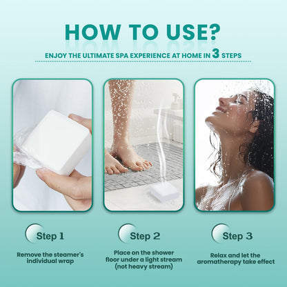 Authentic imported USA self care gift box packaging for women containing aromatherapy shower tablets