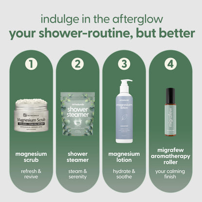Wellness enthusiast unwrapping a single green eucalyptus shower tablet for an morning congestion relief routine.