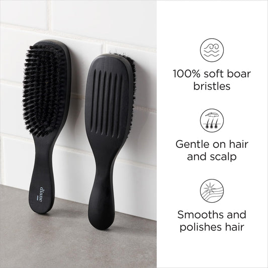 Diane 100 percent soft boar bristle club brush for men styling 360 waves and fades