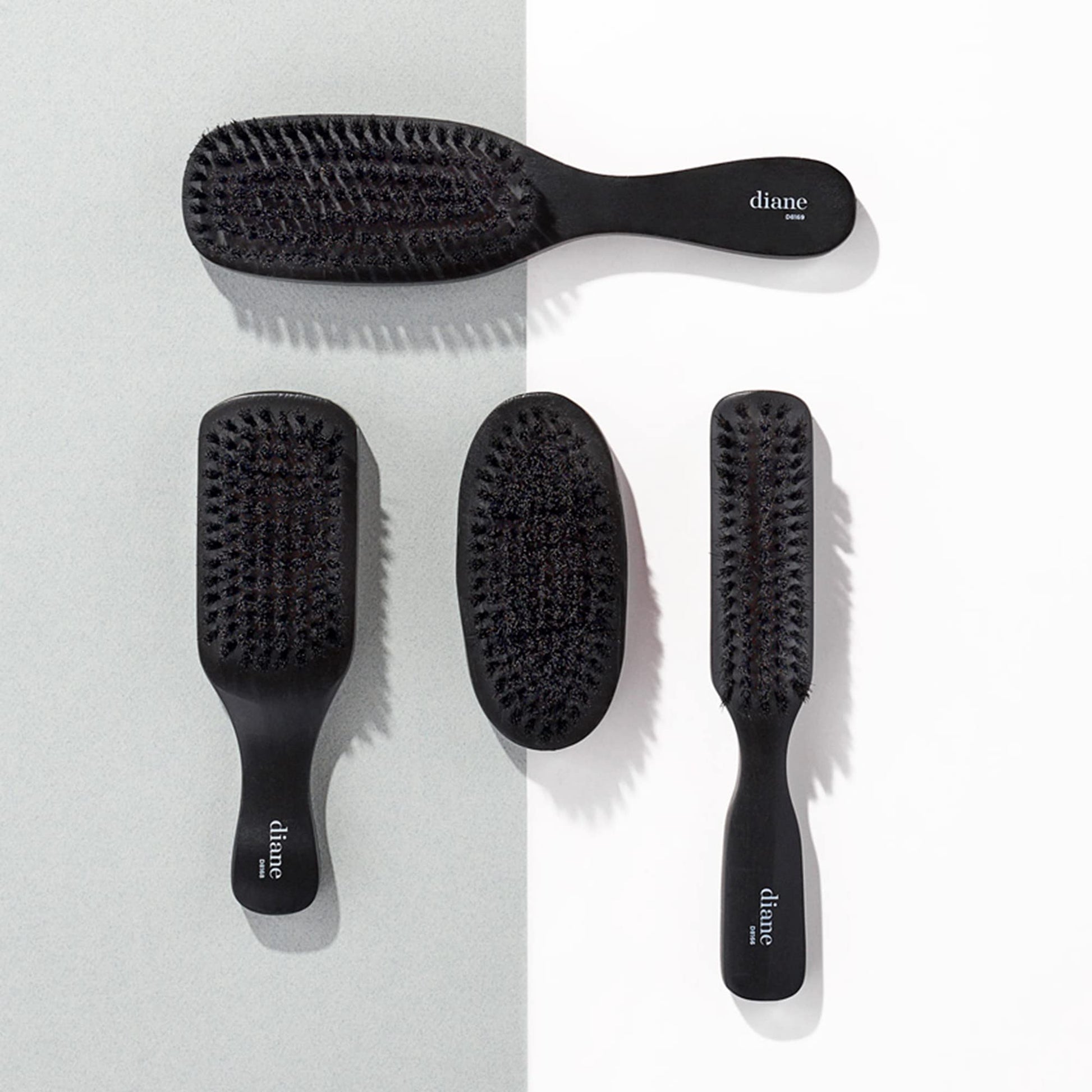 Close up view of the authentic Diane soft boar hair bristles designed for gentle scalp grooming