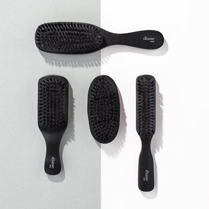 Close up view of the authentic Diane soft boar hair bristles designed for gentle scalp grooming