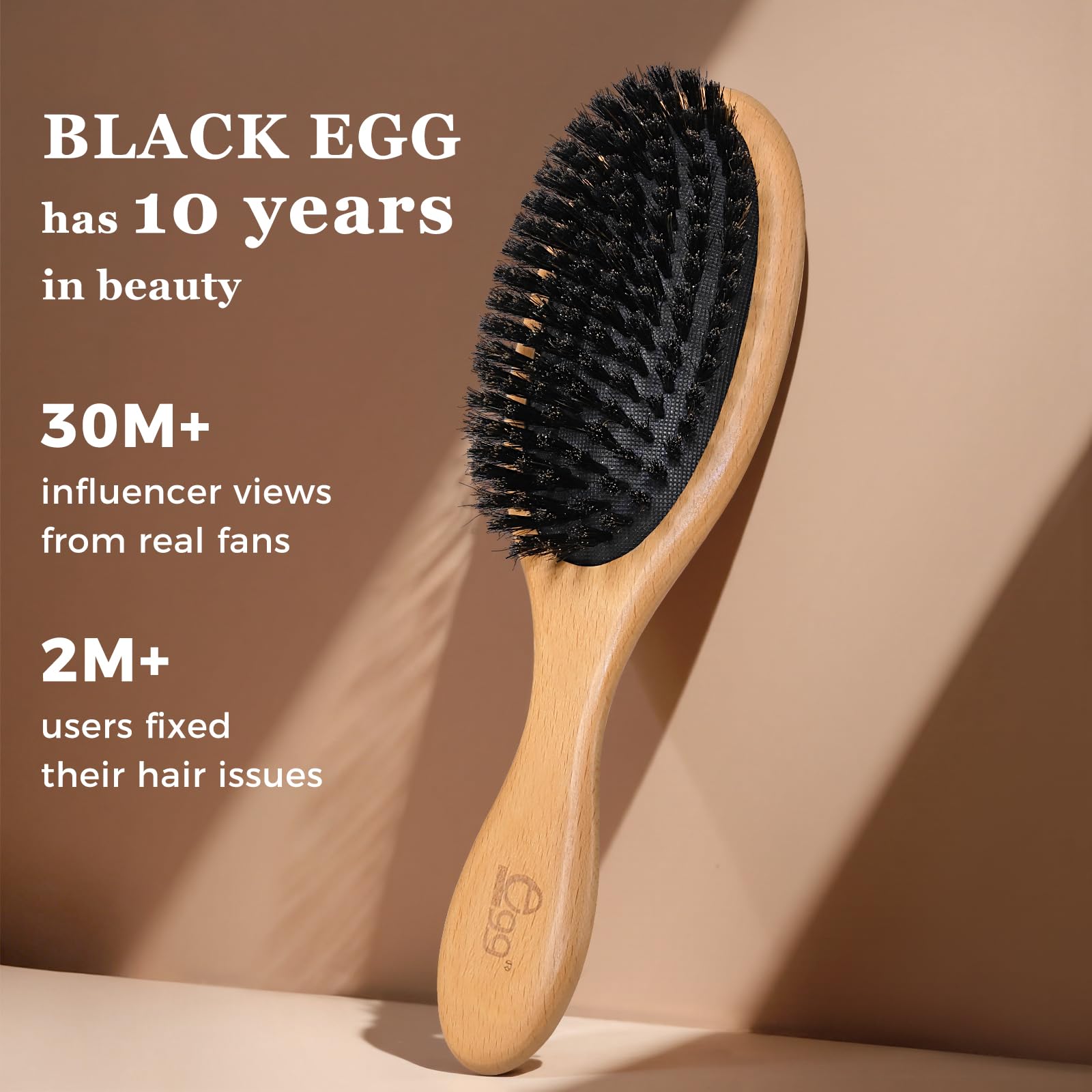 Black Egg bamboo comb for fine hair