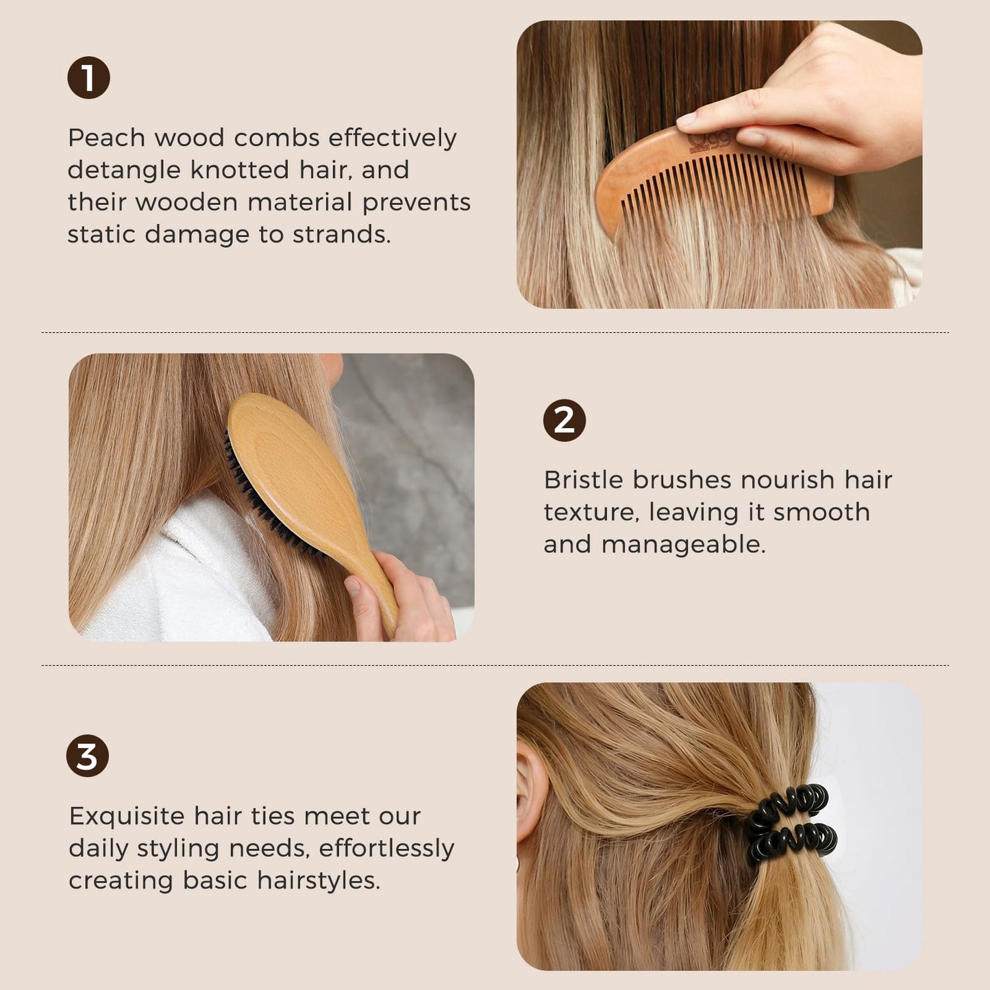 Side view of Black Egg boar bristle hair brush paddle