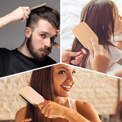 Sosoon wooden paddle brush for thick curly hair