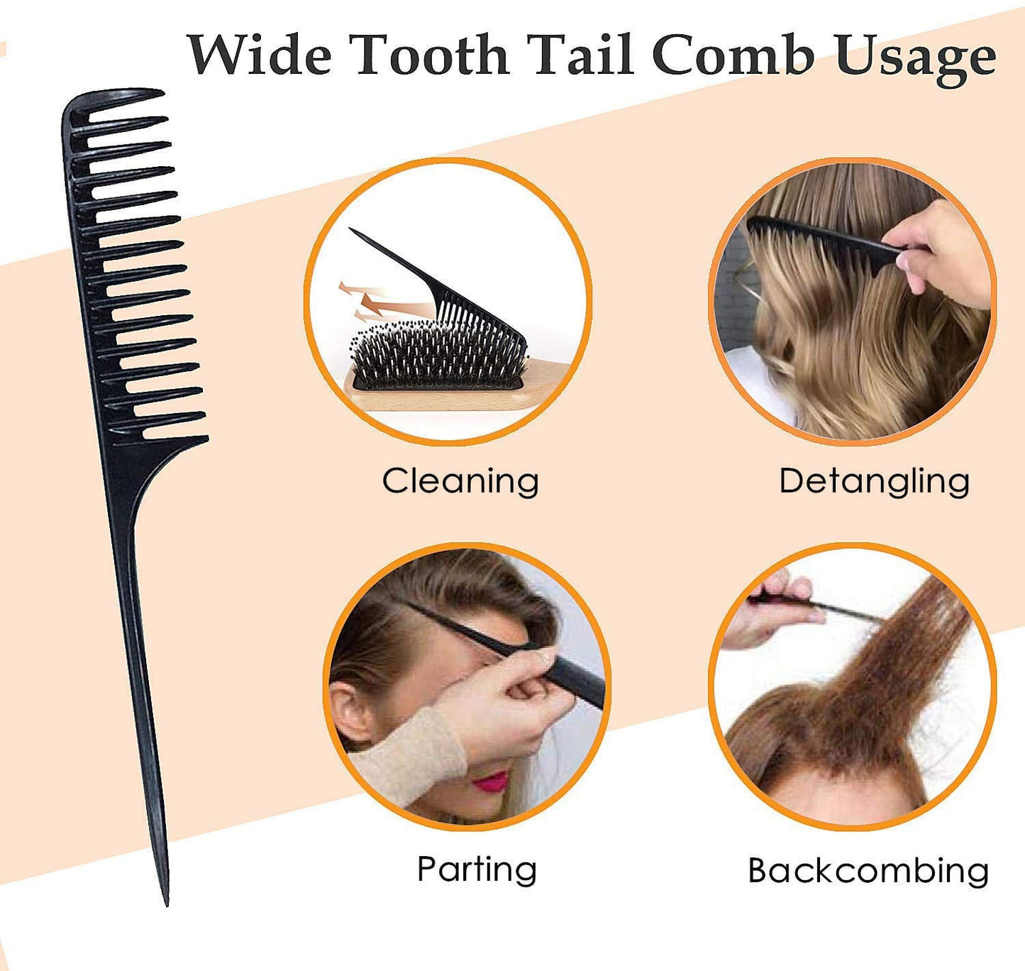 Side view of Sosoon ergonomic wooden handle hairbrush