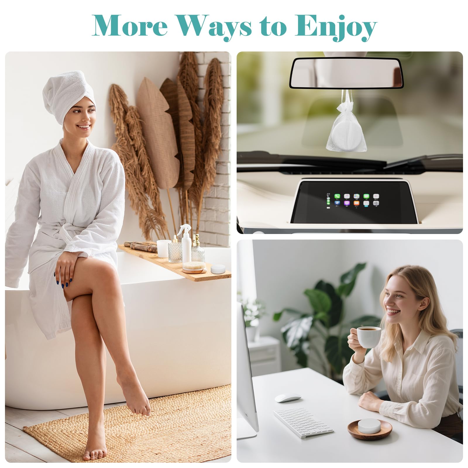 Eucalyptus and mint botanical ingredients alongside premium home spa tablets