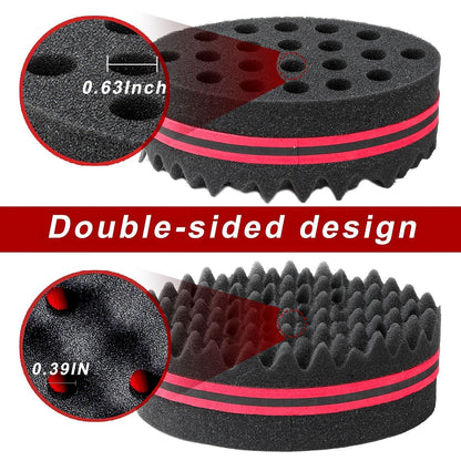 Two double-sided twist sponges for Afro hair styling