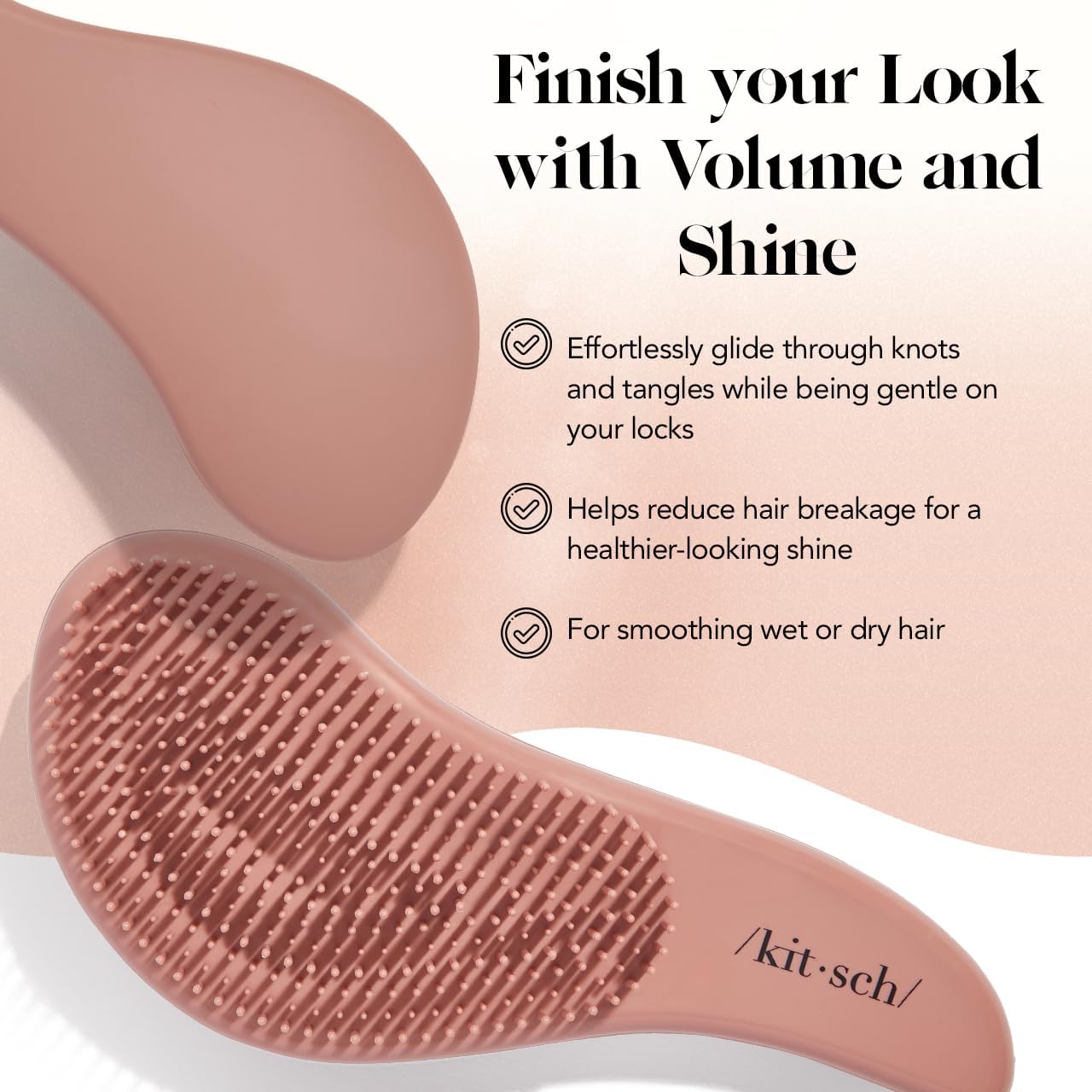 Side profile of Kitsch terracotta detangling hair brush