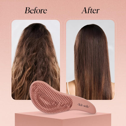 Ergonomic handle of Kitsch detangler brush