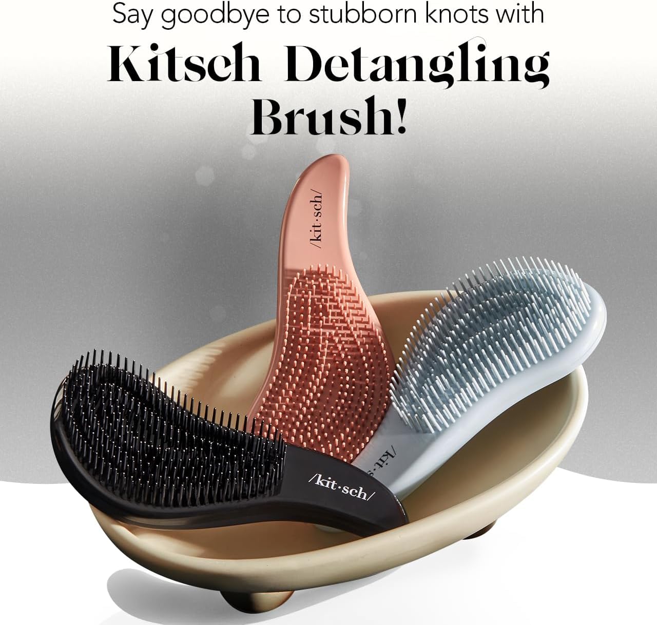 High and low bristle design of Kitsch hair brush
