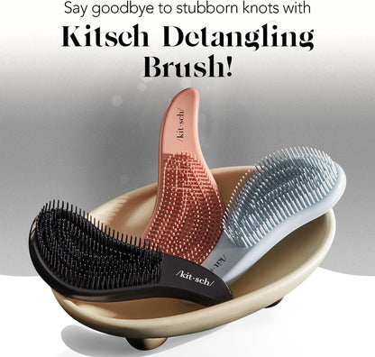 High and low bristle design of Kitsch hair brush