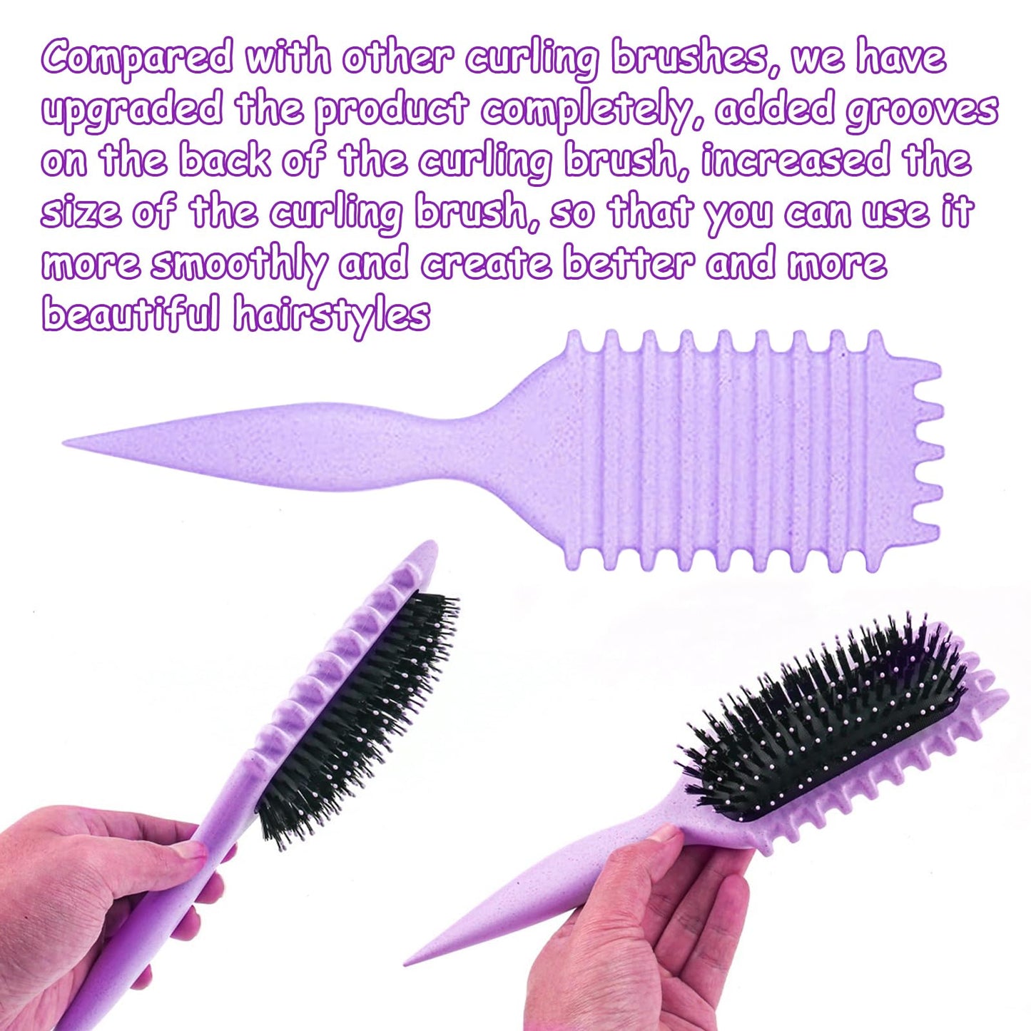 Uvznumg curly hair styling brush ergonomic handle detail