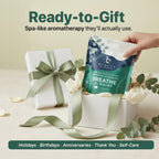 Close up of Beauty by Earth breathe for relief packaging highlighting mint leaf oil