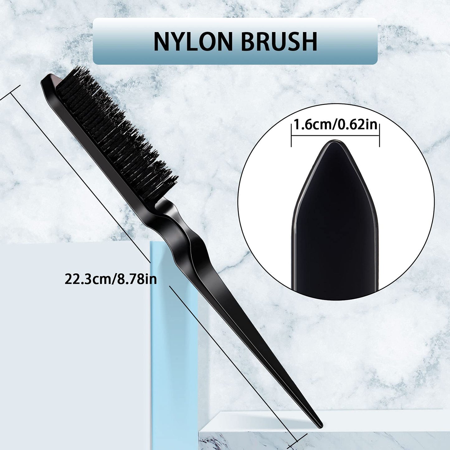 Geiserailie rat tail comb with stainless steel pin detail