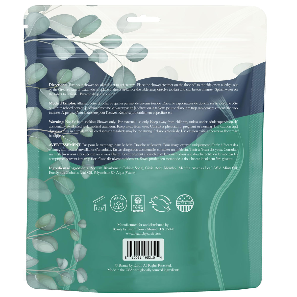 Breathe for relief shower steamers box standing upright in a modern home spa setup
