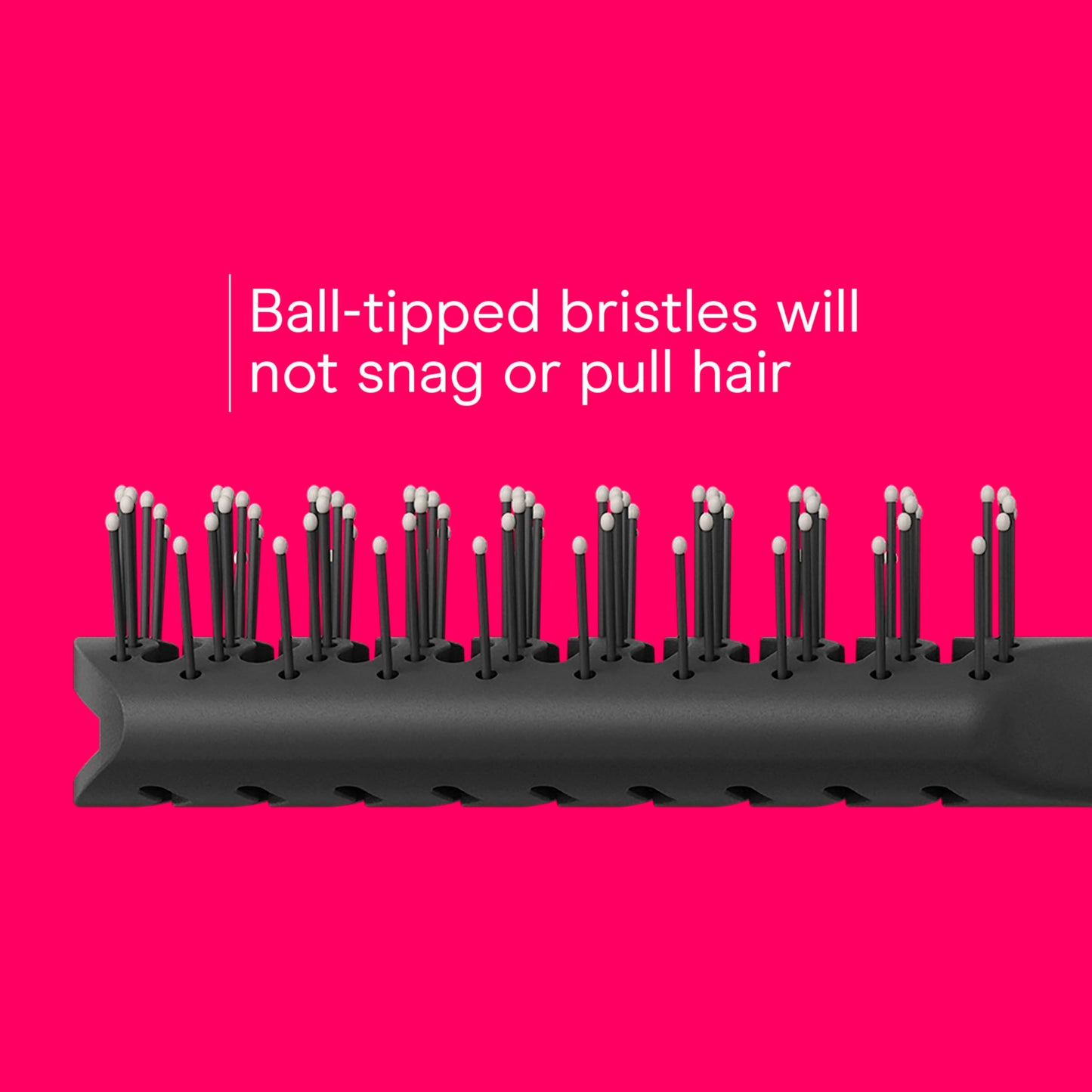 Conair travel-size and full-size nylon bristle hairbrushes displayed side by side for size comparison