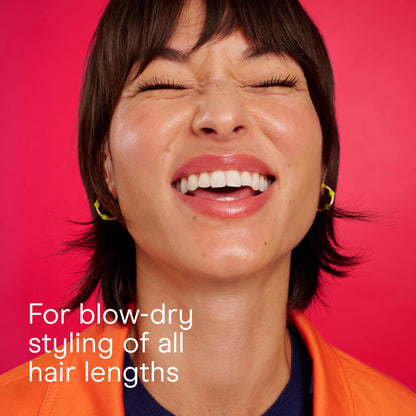Angled view of the vented barrel design on the Conair imported blowout hairbrush