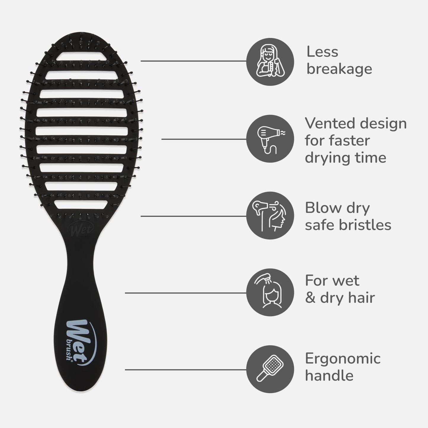 Wet Brush Speed Dry ergonomic handle side view