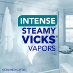 Vicks VapoShower Max packaging showing the forty percent more vapors benefit icon
