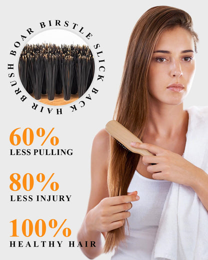 Rovdi hairbrush used for sleek ponytail styling