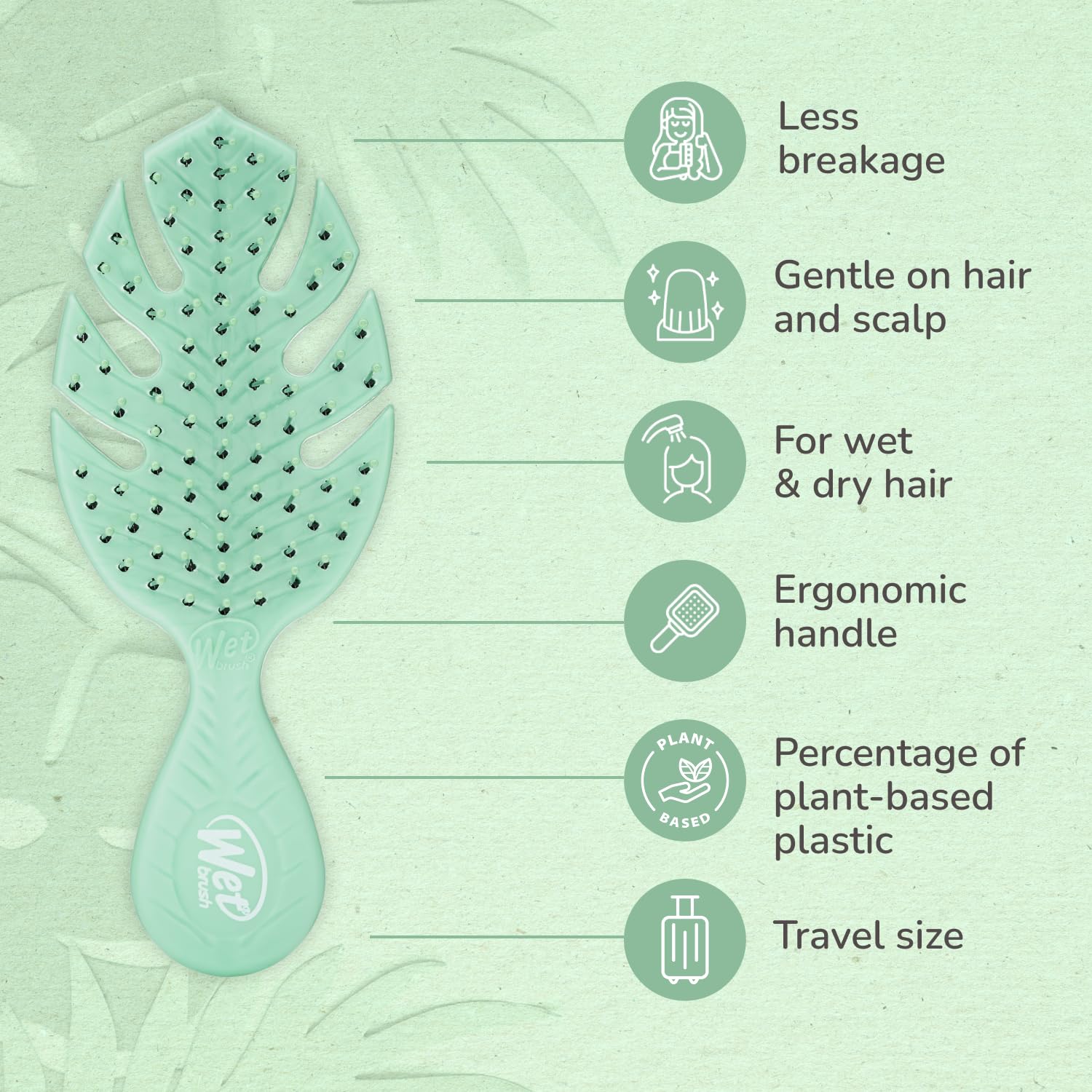 Wet Brush Go Green mini hair brush for travel bag