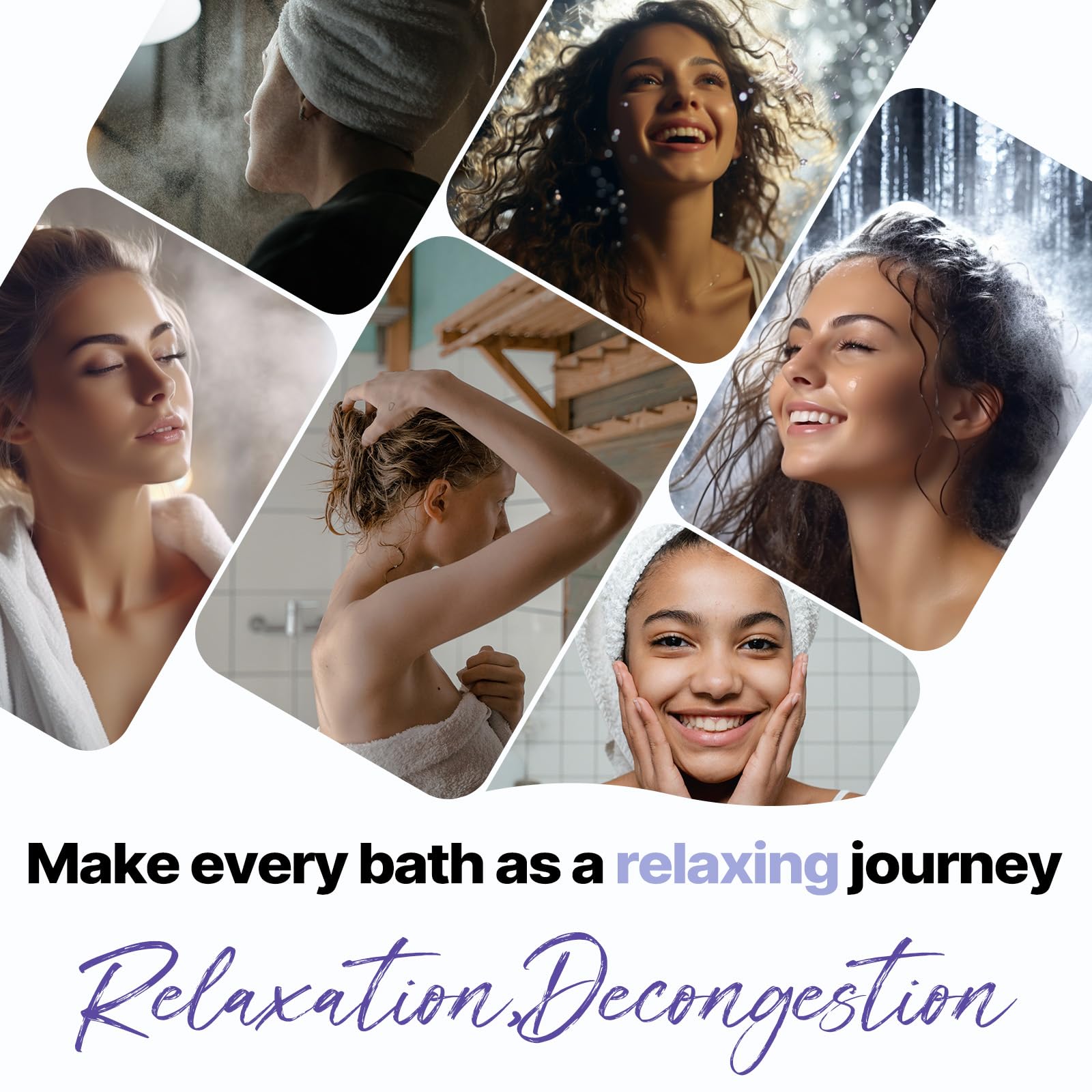 Demonstration of a SWCANDY aromatherapy tablet placed correctly on a shower floor dissolving under warm bathroom steam