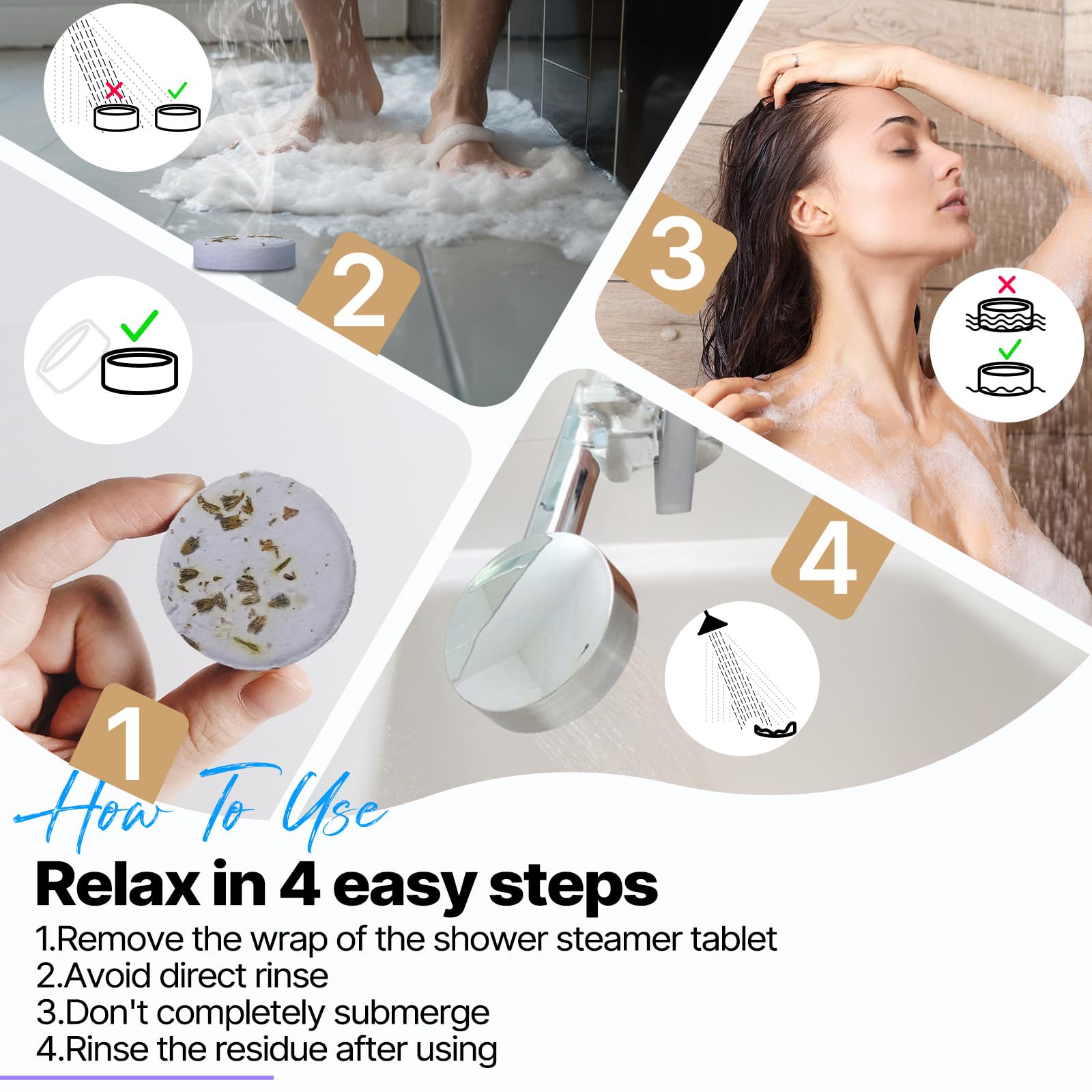 Travel friendly packaging of SWCANDY aromatherapy shower steamers ideal for hotel stays and vacation wellness routines