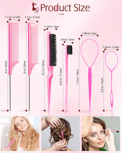 Aigee rat tail combs for hair sectioning and parting