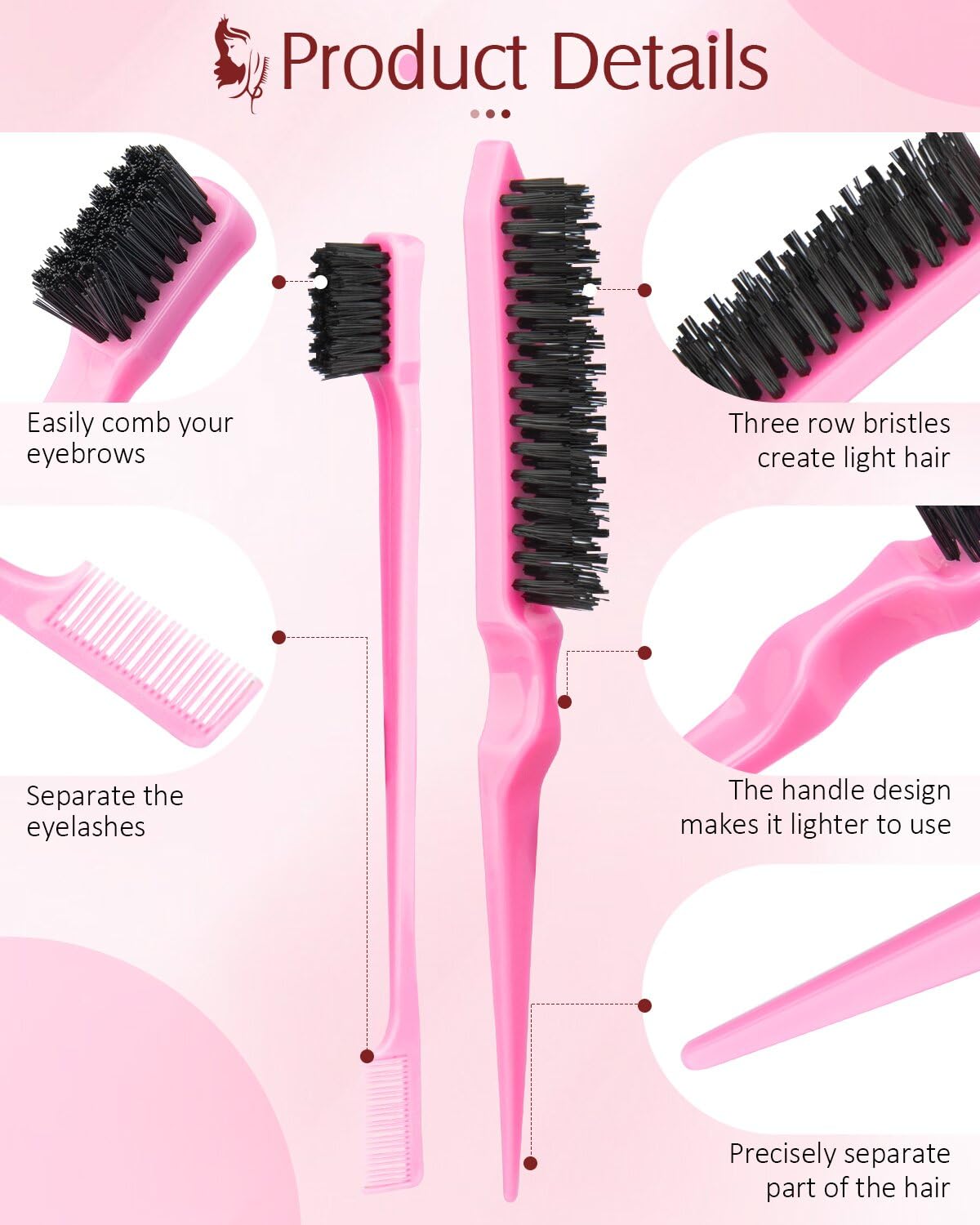 Bristle teasing brush from Aigee hair styling set