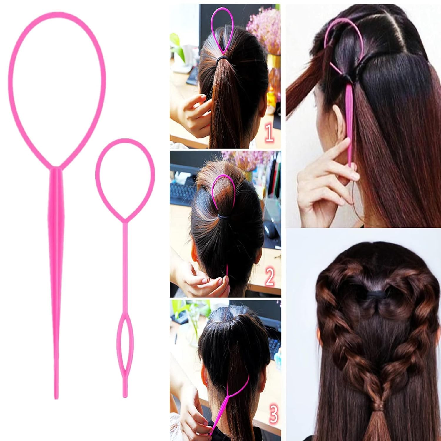 Full collection of Aigee pink hair styling accessories