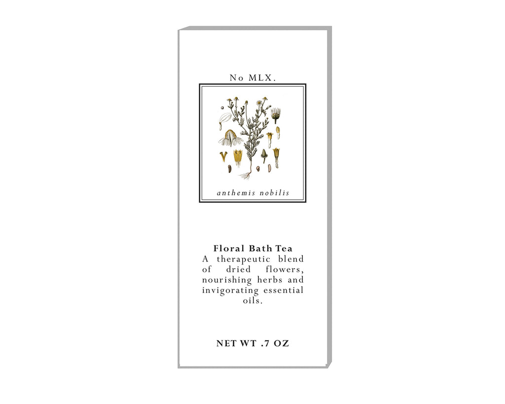 Bios Apothecary Floral Bath Tea packaging and stopper view