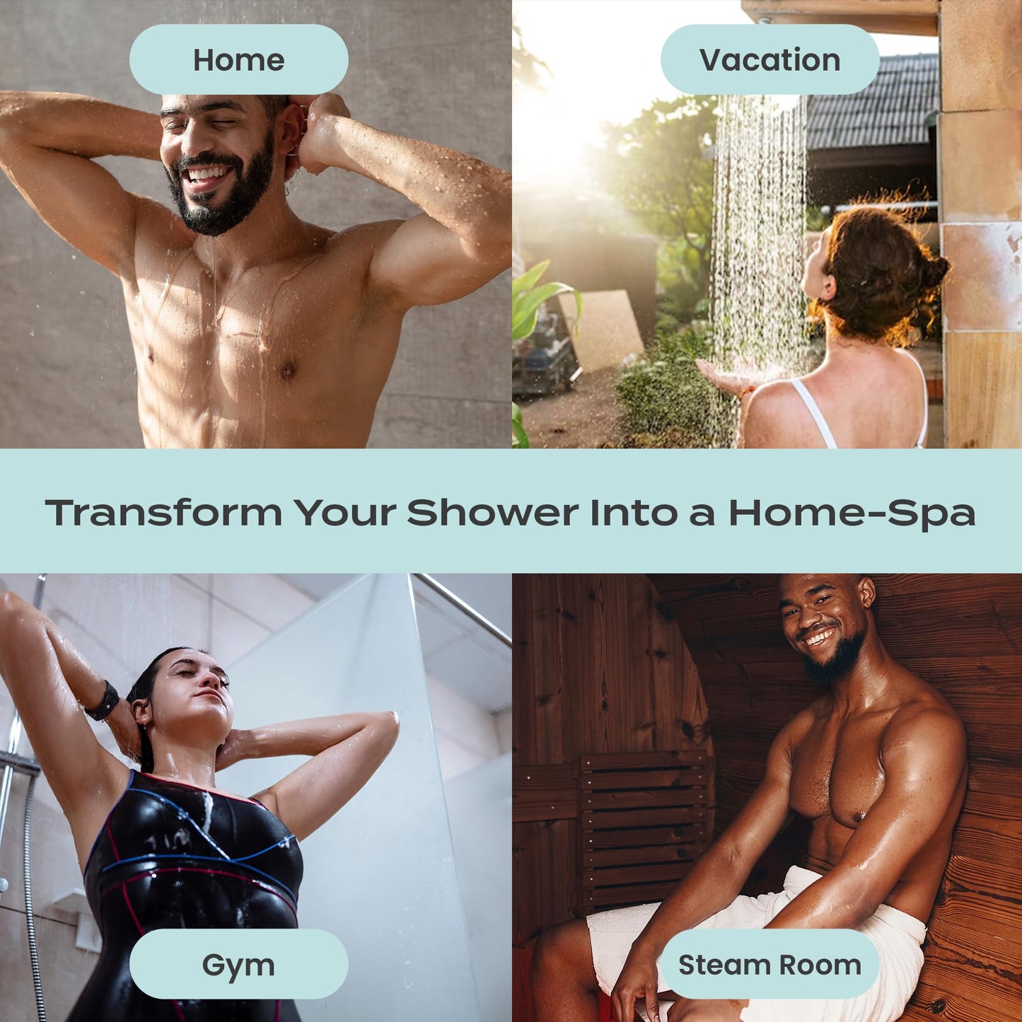 Clean dissolving aromatherapy shower steamer displaying mess free formula on tile flooring.