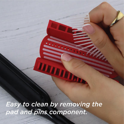 Side view profile of the medium seven row professional grooming brush