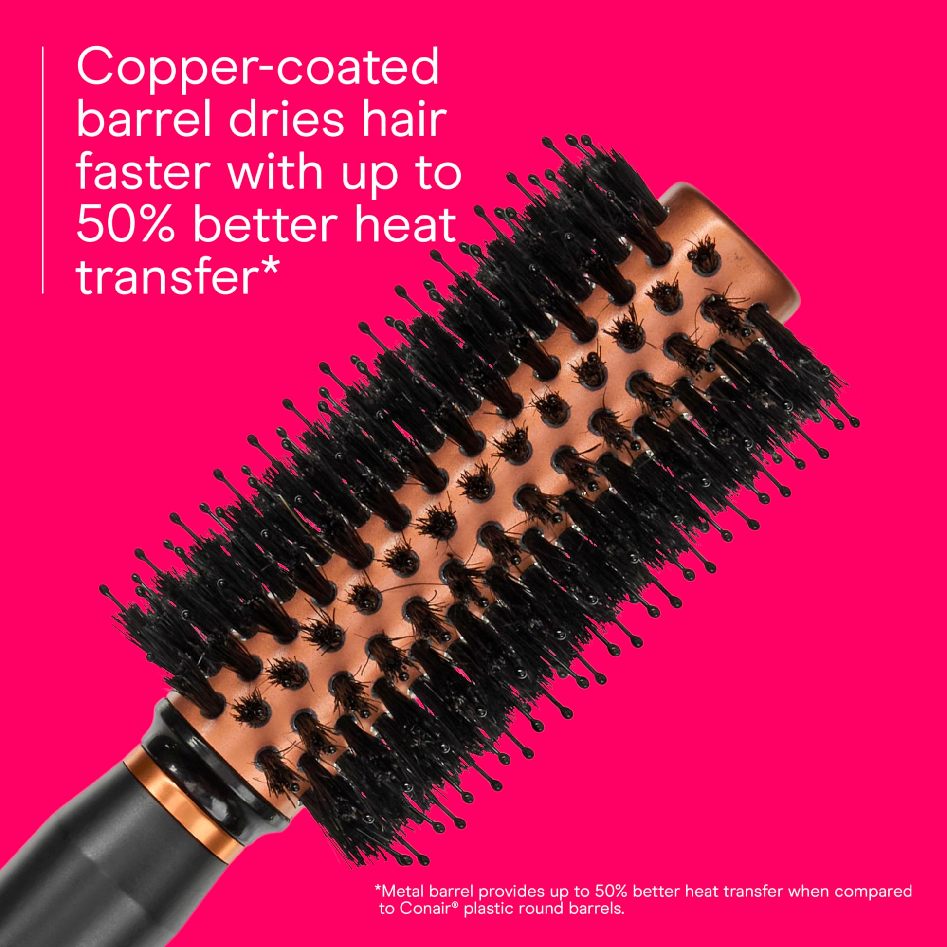 Conair hair brush usa authentic import lifestyle placement showing ergonomic non slip handle grip.