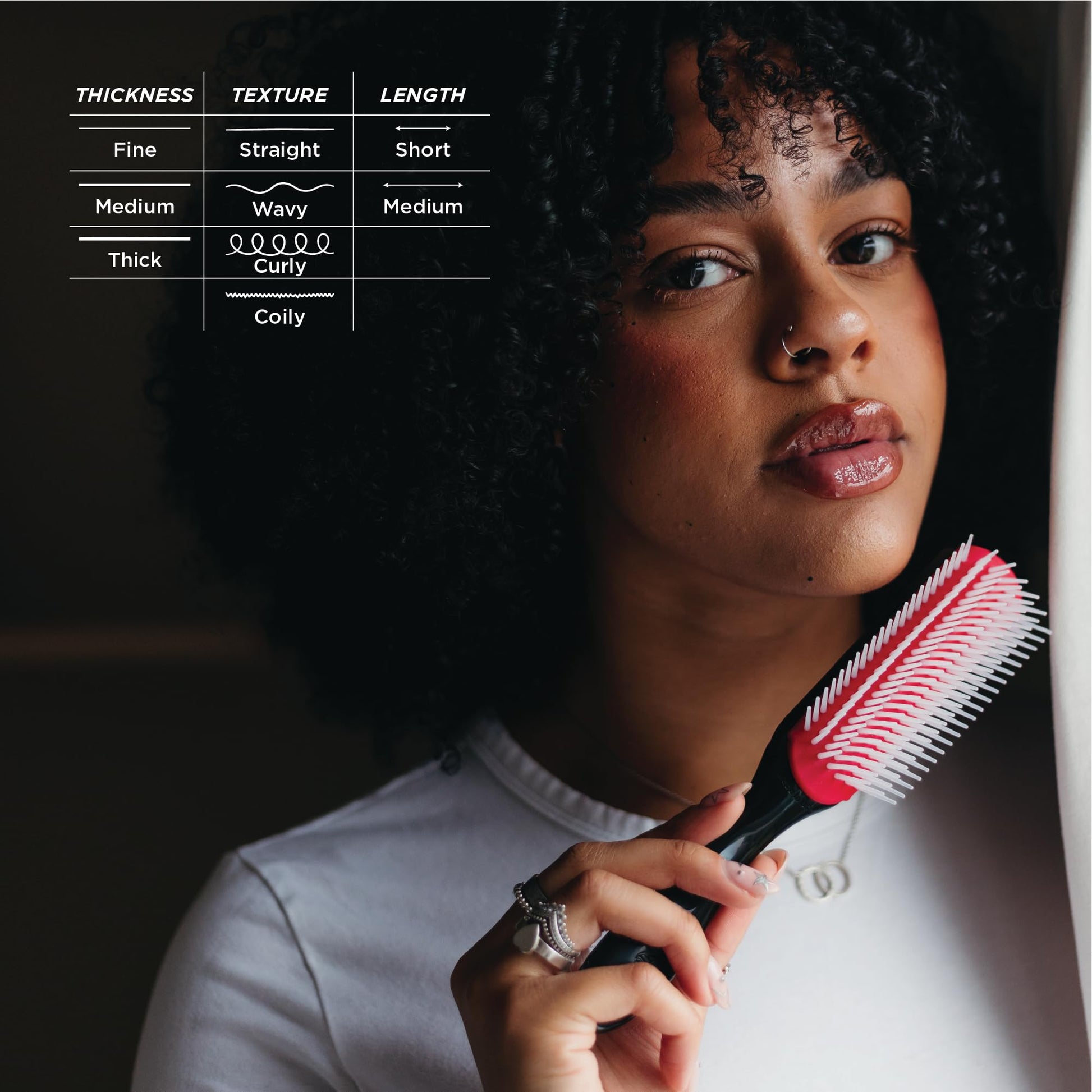 Premium imported Denman D3 brush being prepared for precision styling