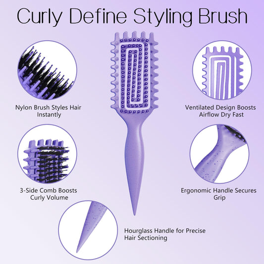 Close up of Tcsxady vented curl defining brush bristles