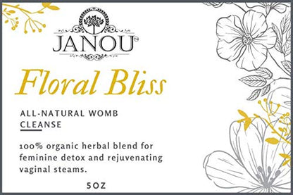 Authentic Janou Floral Bliss feminine wellness herbal blend packaging