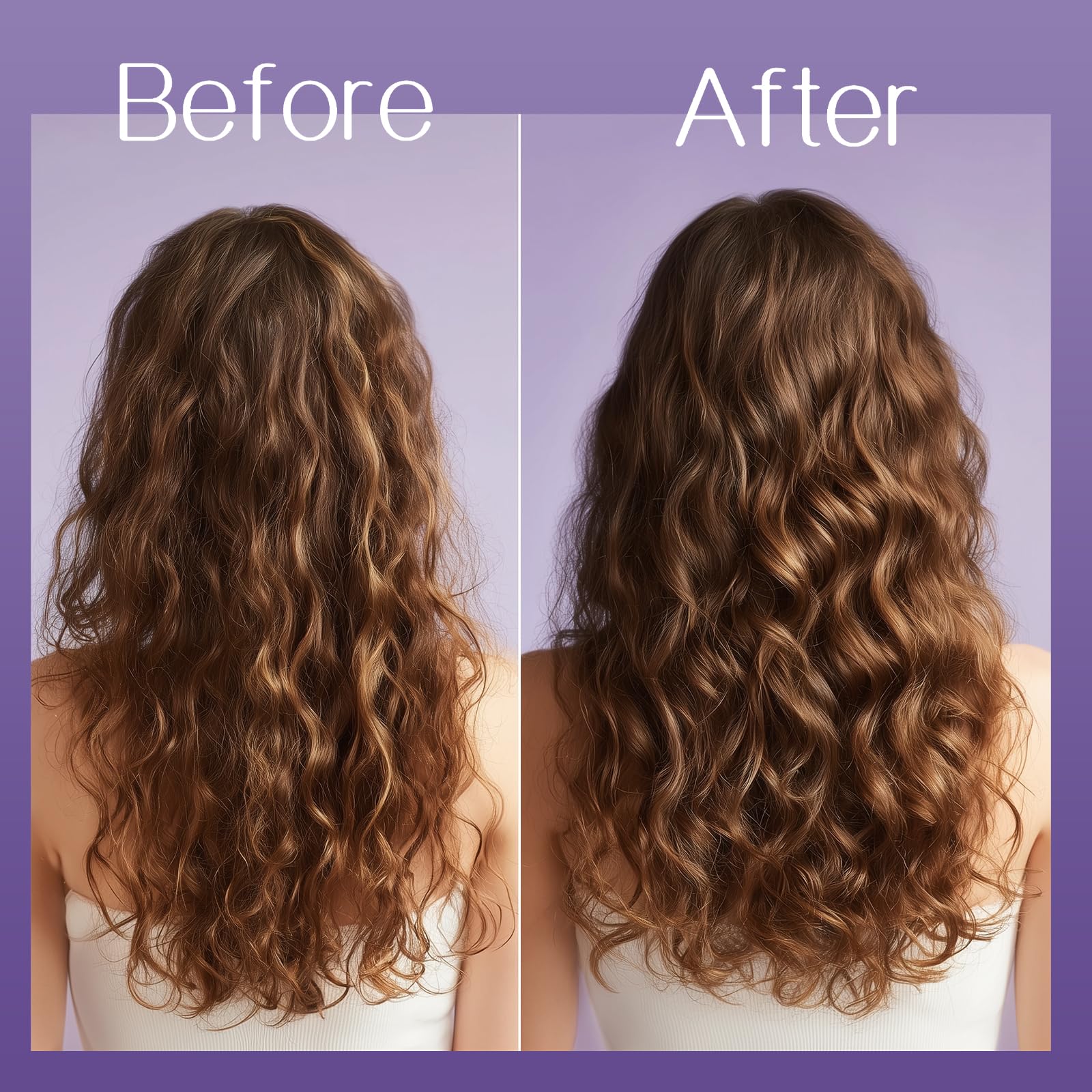 Side profile of Tcsxady curly hair brush purple