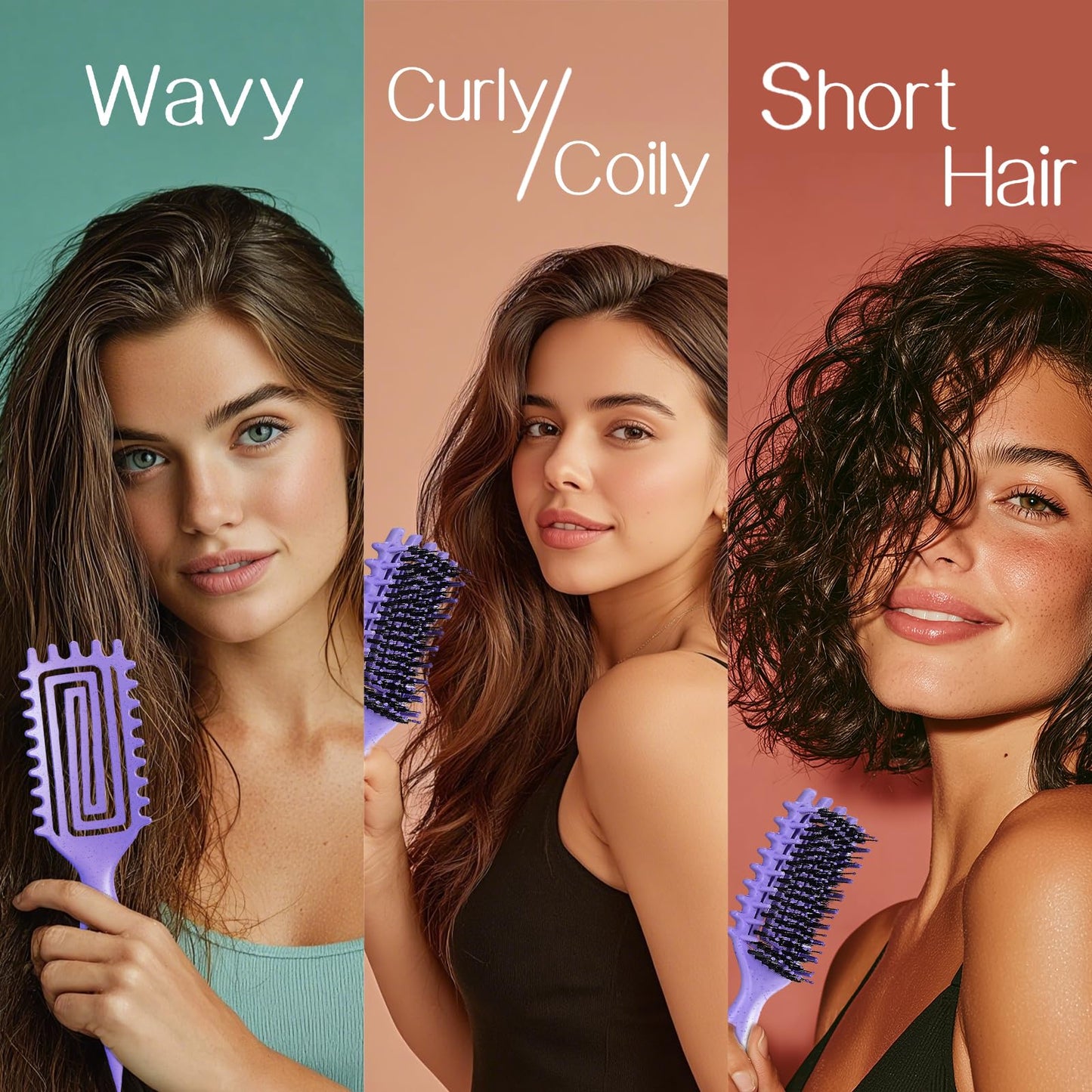 Top view of Tcsxady brush for wet and dry hair