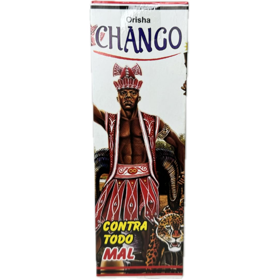 Generic Spiritual Anointed Bath Chango red cleansing liquid bottle