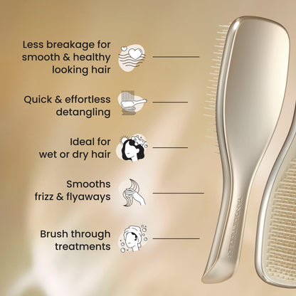 Top view of Tangle Teezer Champagne Gold detangler