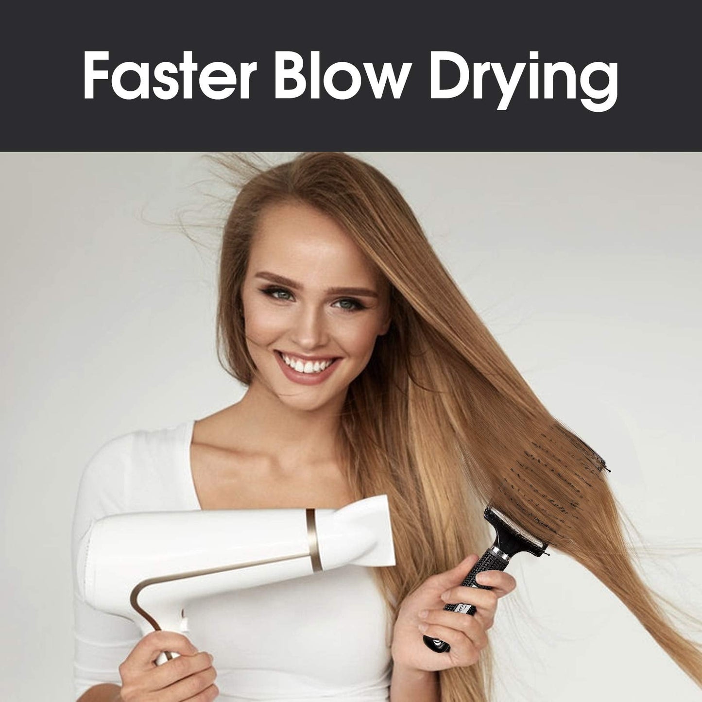 Close up of nylon bristles on Bsisme detangling hair brush