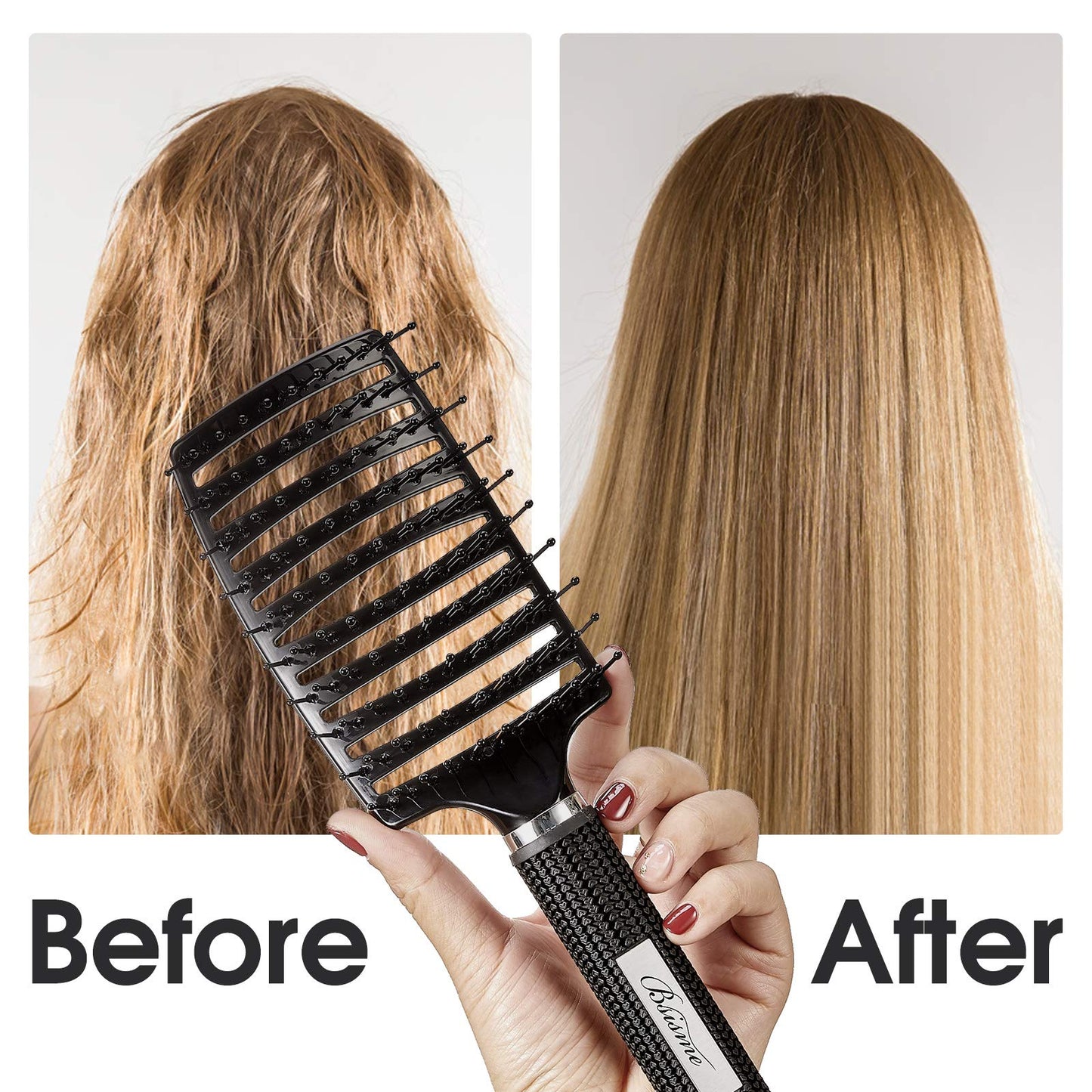 Bsisme hair brush side profile showing ventilation gaps