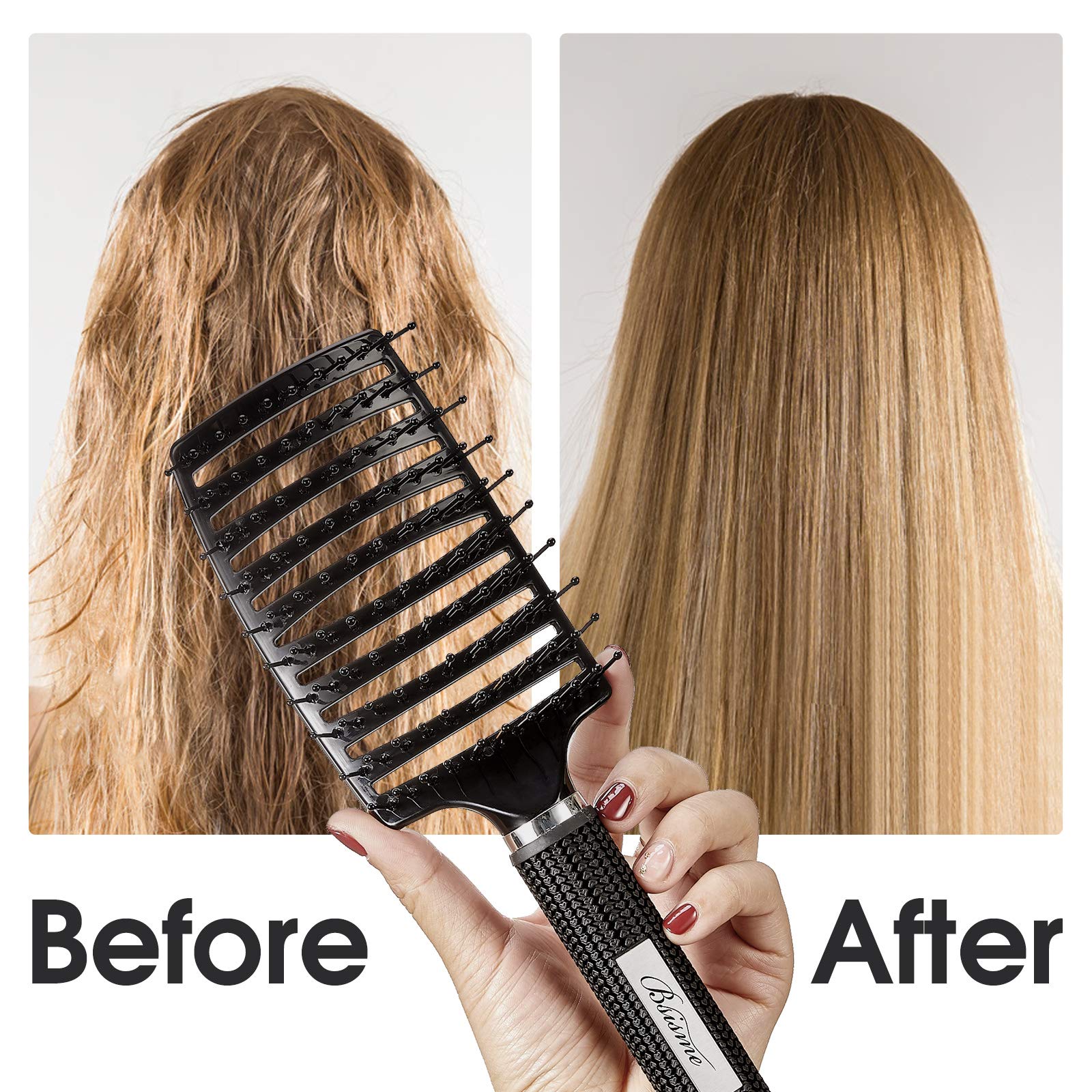 Bsisme hair brush side profile showing ventilation gaps