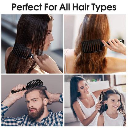 Ergonomic non-slip handle detail of Bsisme vented hair brush