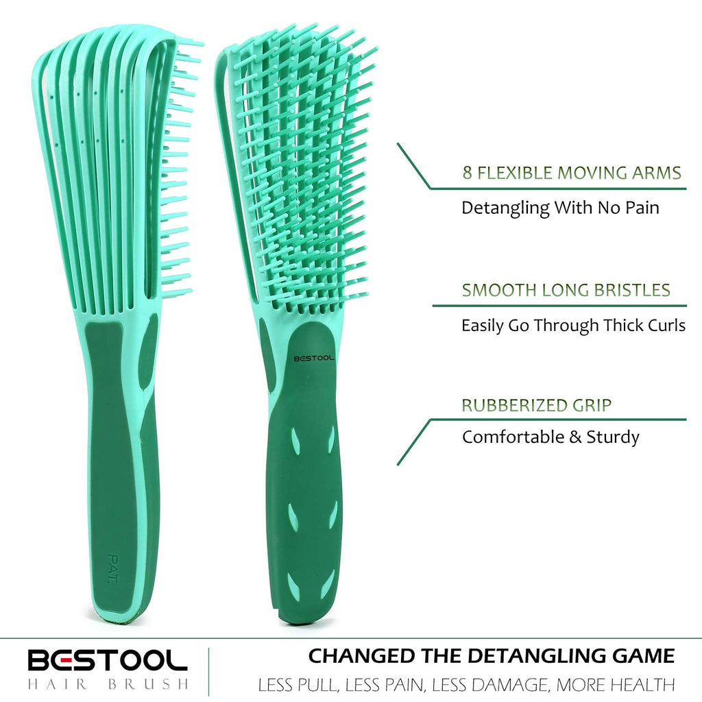 Bestool curly hair brush showing flexible arms