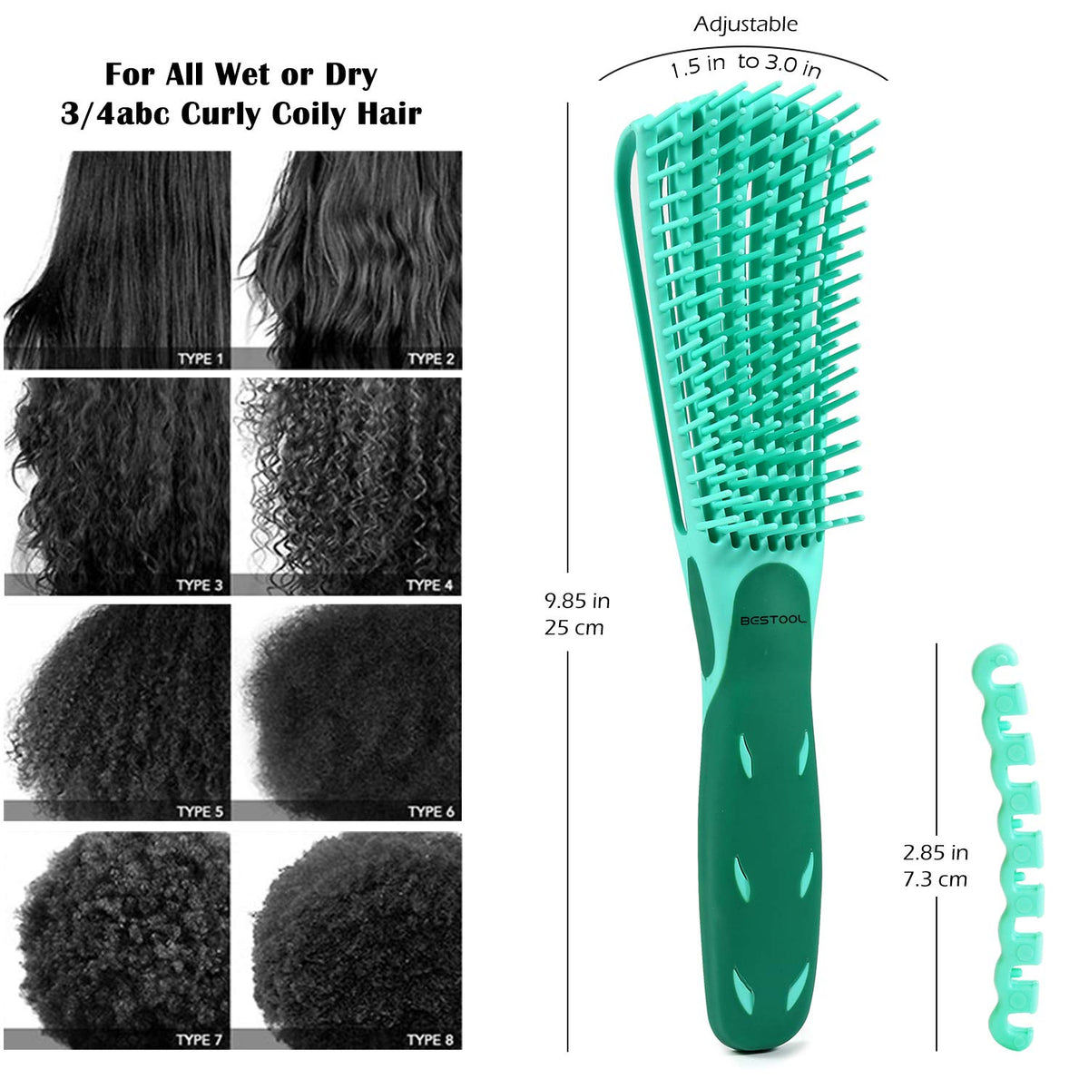 Bestool afro hair brush side profile