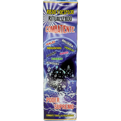 Combatiente esoteric spiritual cleansing bath bottle label