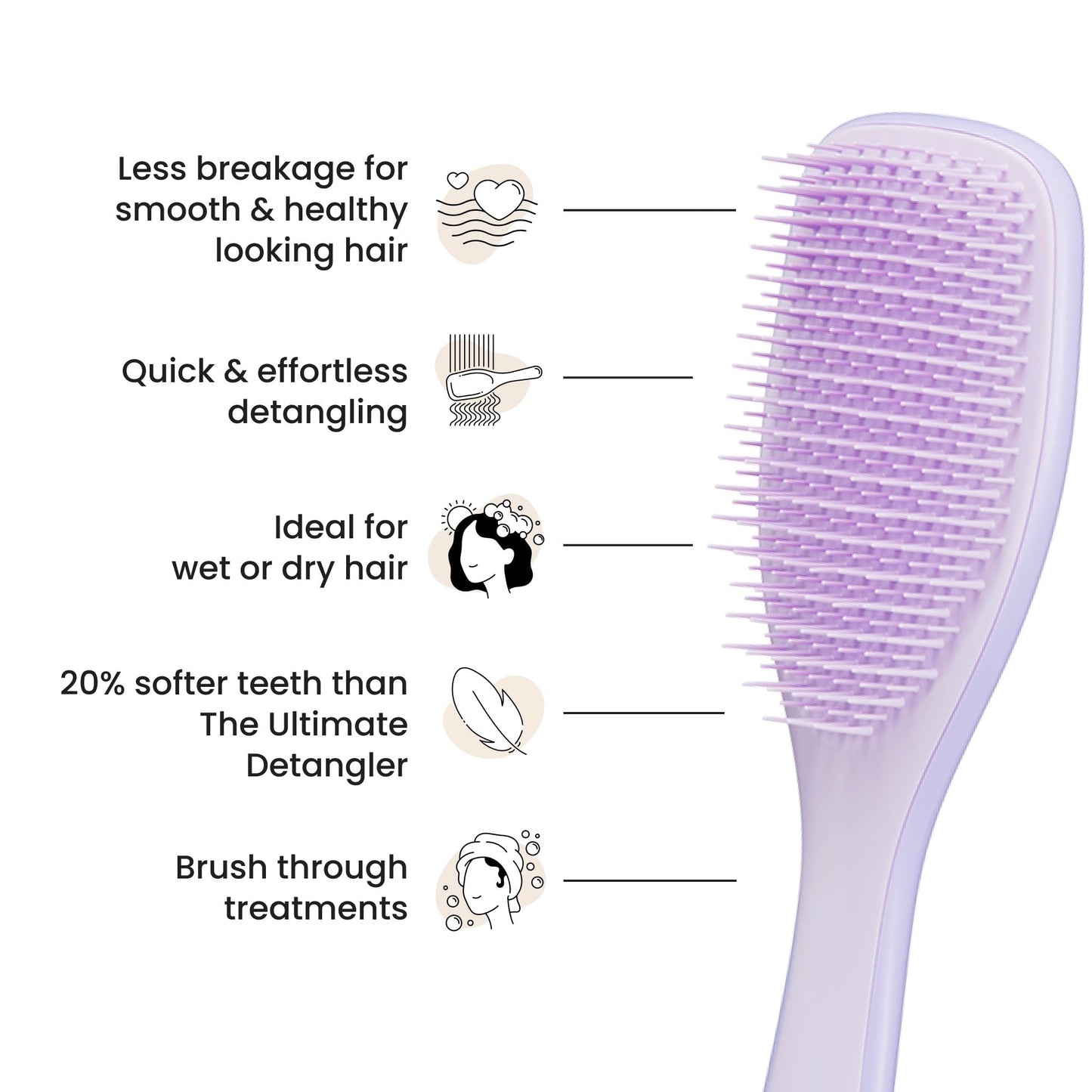 Tangle Teezer Hypnotic Heather brush in hand for scale