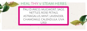 Flambeaux Yumi Yoni Womb Wellness Steam Herbs 4.5 Ounce pouch label detail